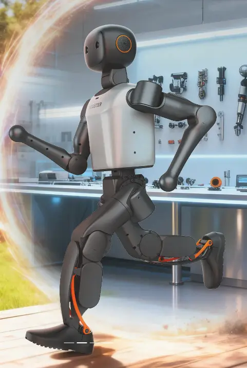 Robô humanoide BOOSTER em um laboratório