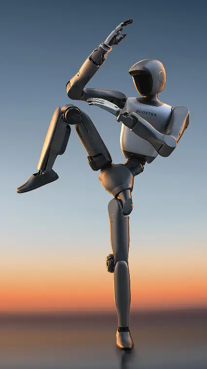 Robô humanoide BOOSTER demonstrando mobilidade